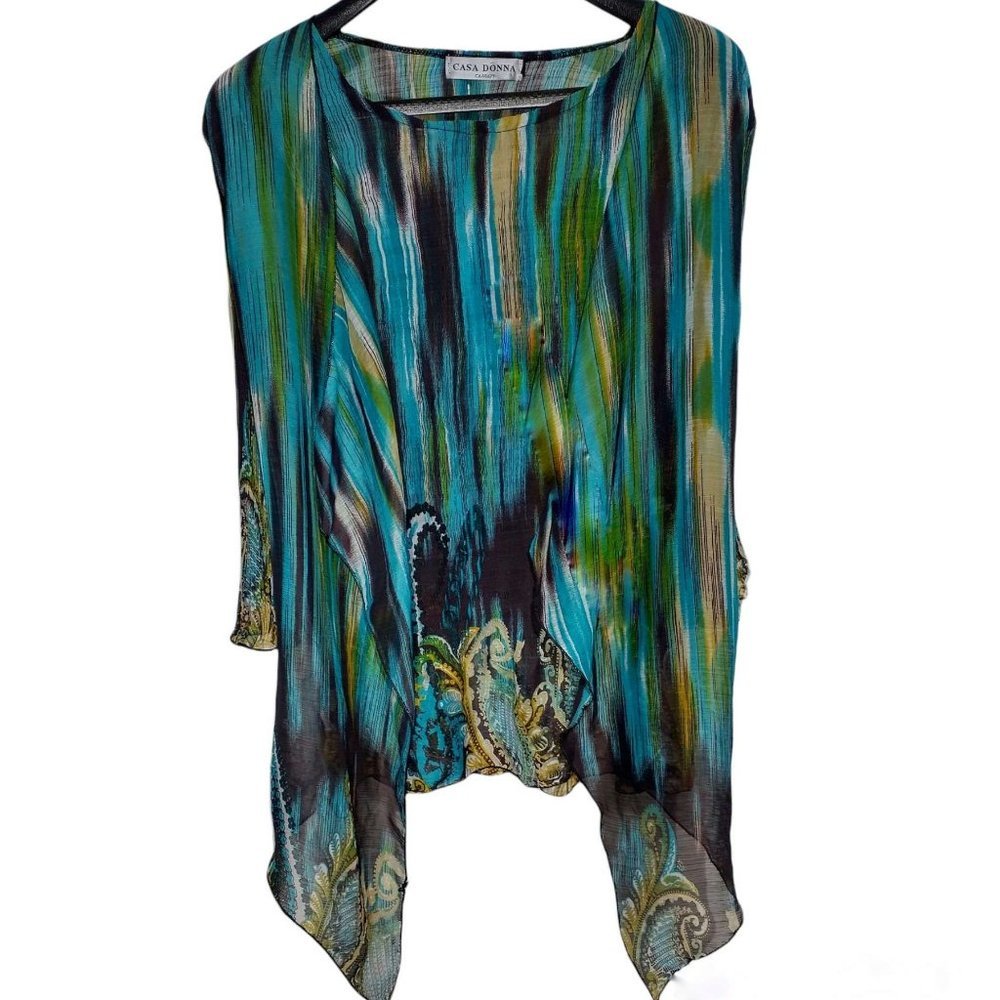 Casa Donna Chiffon Tunic, Marbled Print